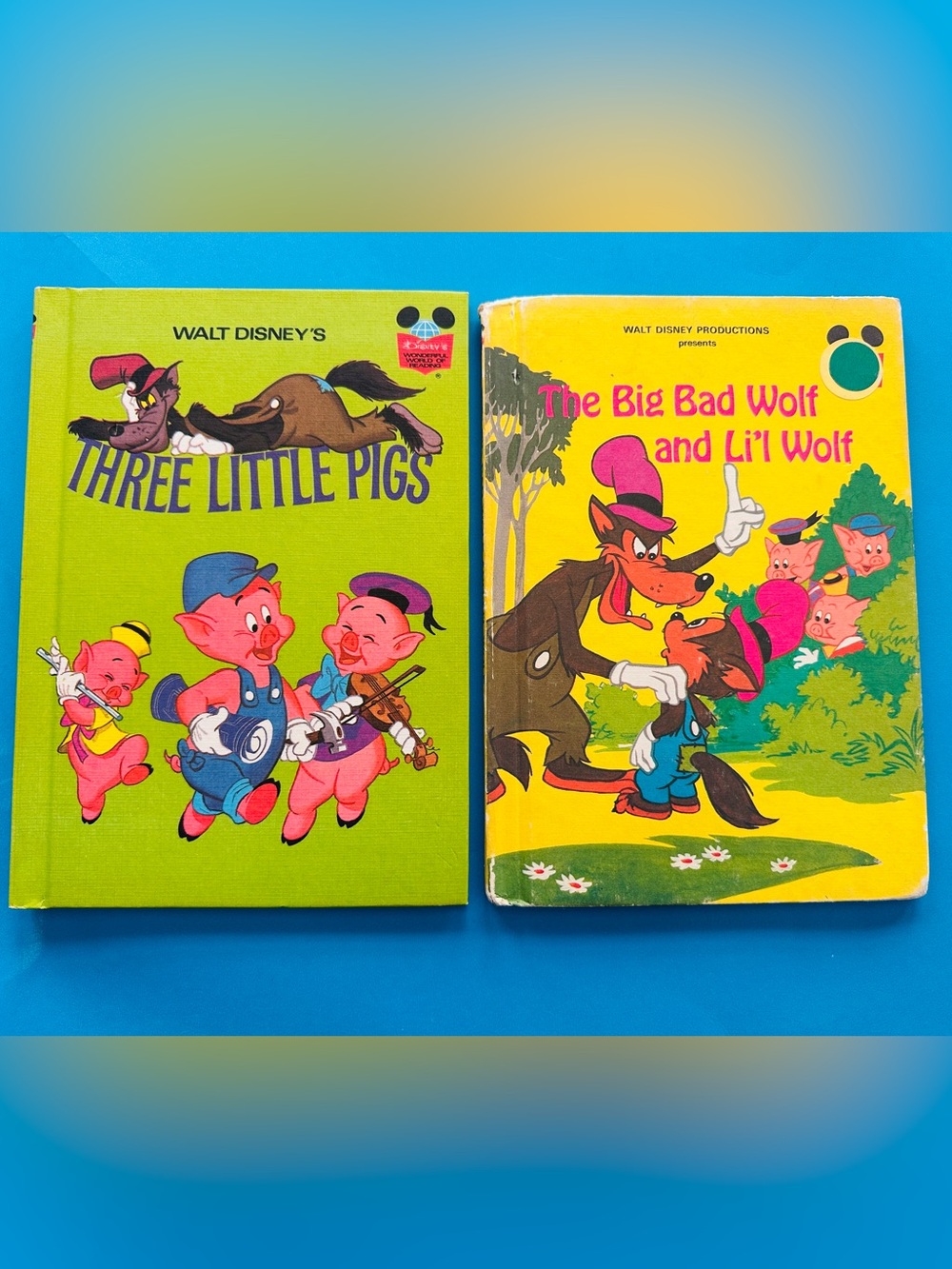 Walt Disney Three Little Pigs And The Big Bad Wolf Vintage Hardcover Books